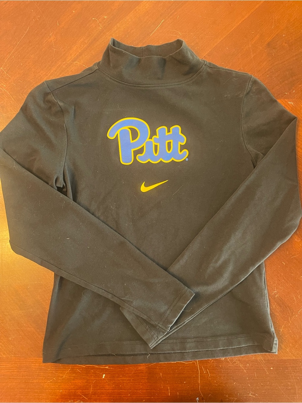 Nike Black Long-Sleeve Mockneck Top with Pitt Logo